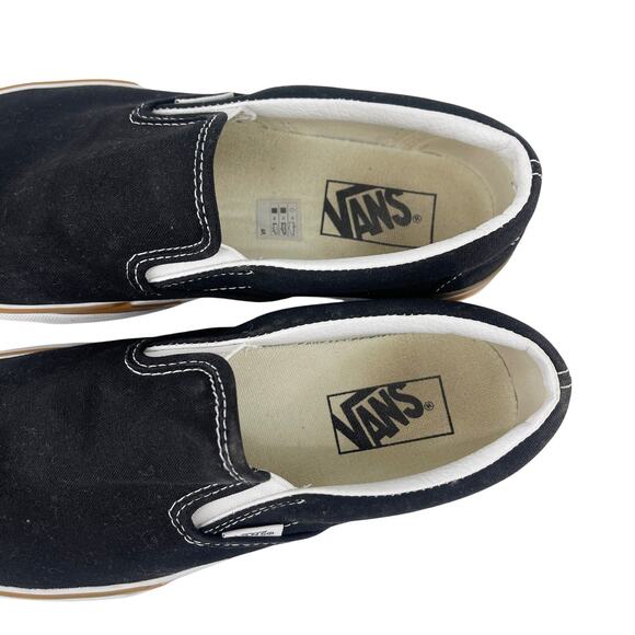 Vans Stacked Classic Slip Ons Black Gum Sneakers Size 9.5 Rare Platform Fit - Picture 5 of 9
